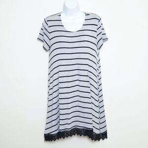 Altar'd State Grey Black Lace Trim Dress